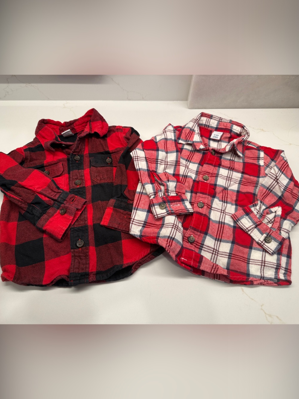 Set of 2 Old Navy Baby Button-Down flannel Shirts 18 mo